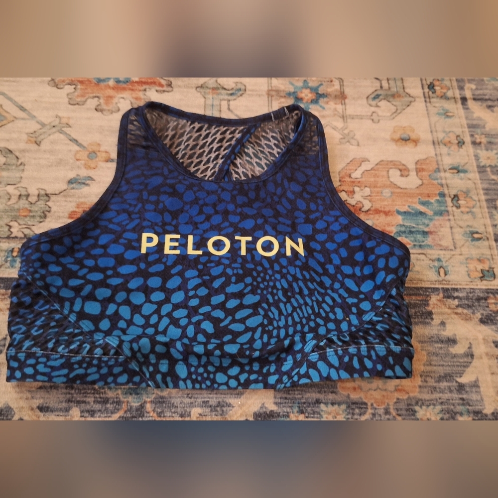 Peloton Teal and Black Activewear Top